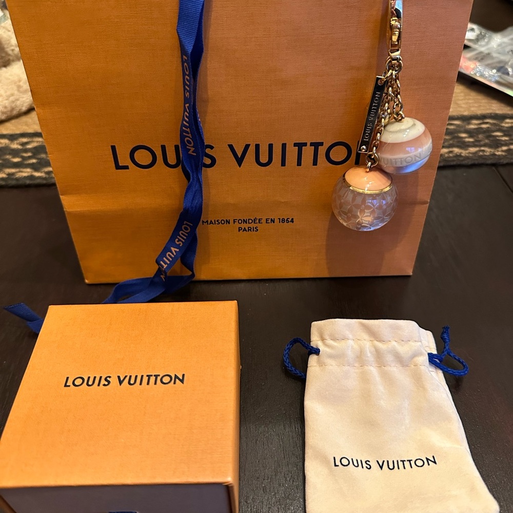 Louis Vuitton Gold, Pink and Cream Keychain